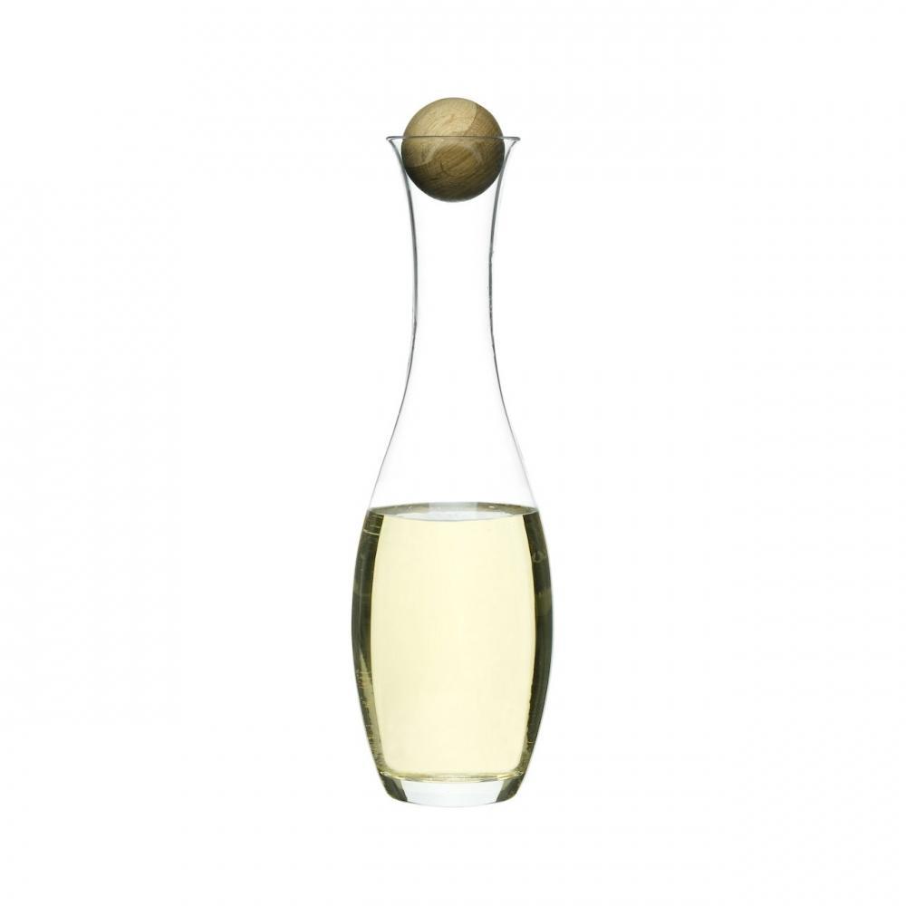 White Wine Or Water Glass Carafe with Oak Stopper | Sagaform