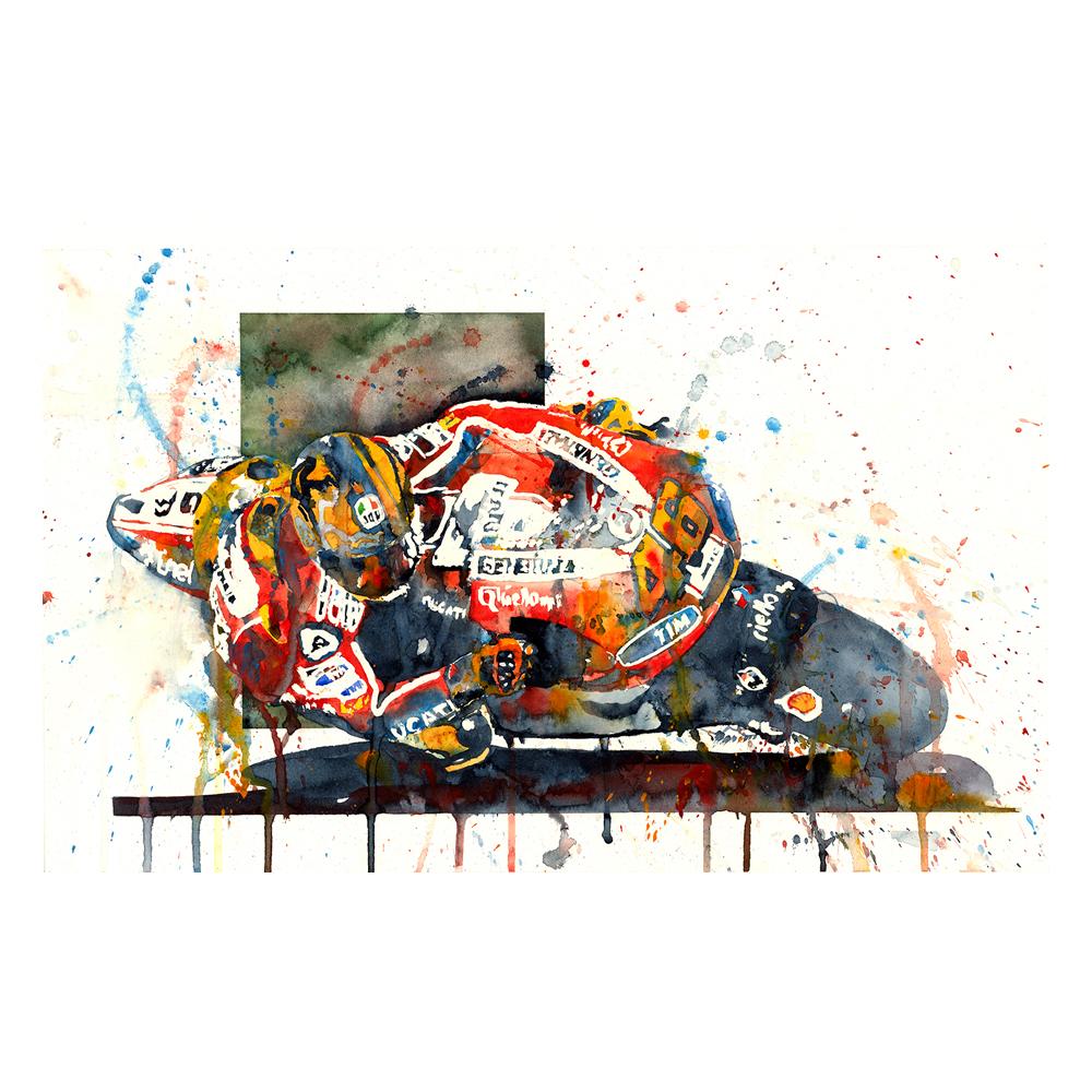 Valentino Rossi MotoGP Watercolor Print | By Artist Bilbeisi
