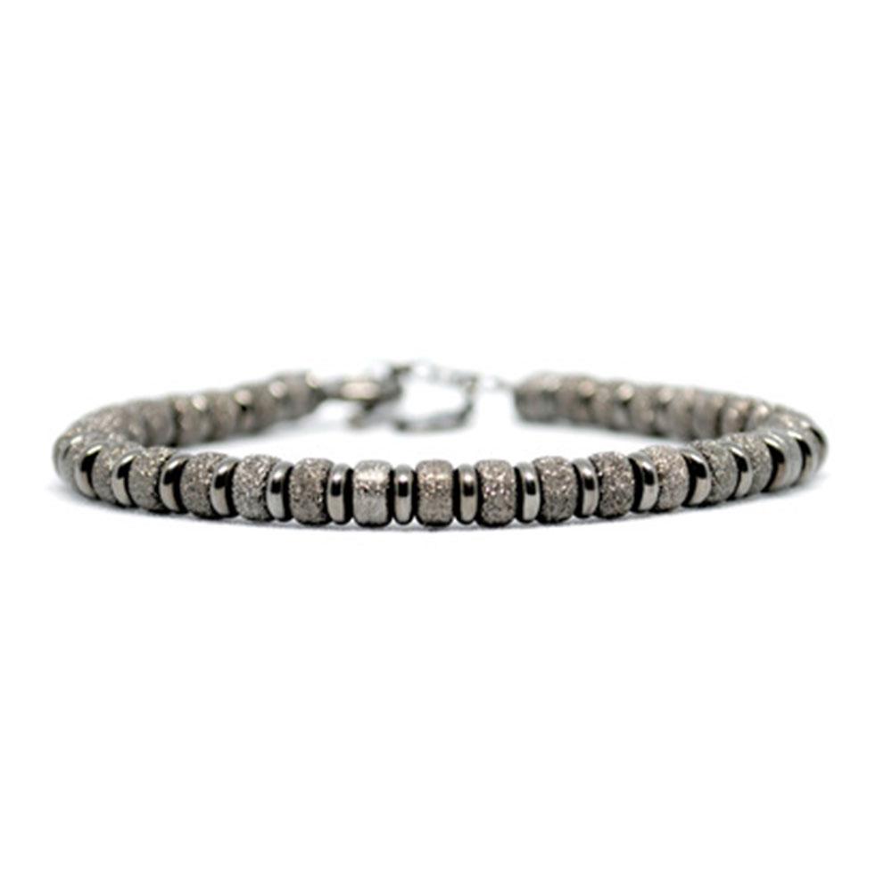 Multi Beaded Bracelet | Black Beads | Double Bone