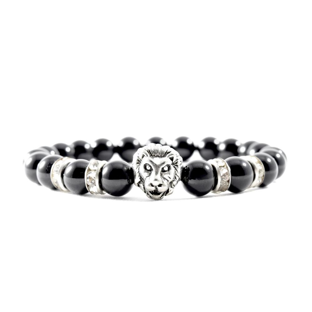 CZ | Onyx | Silver Lion Bracelet | Executive Society